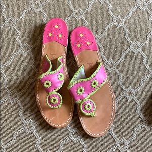 Jack Rogers Sandals pink and green size 9M